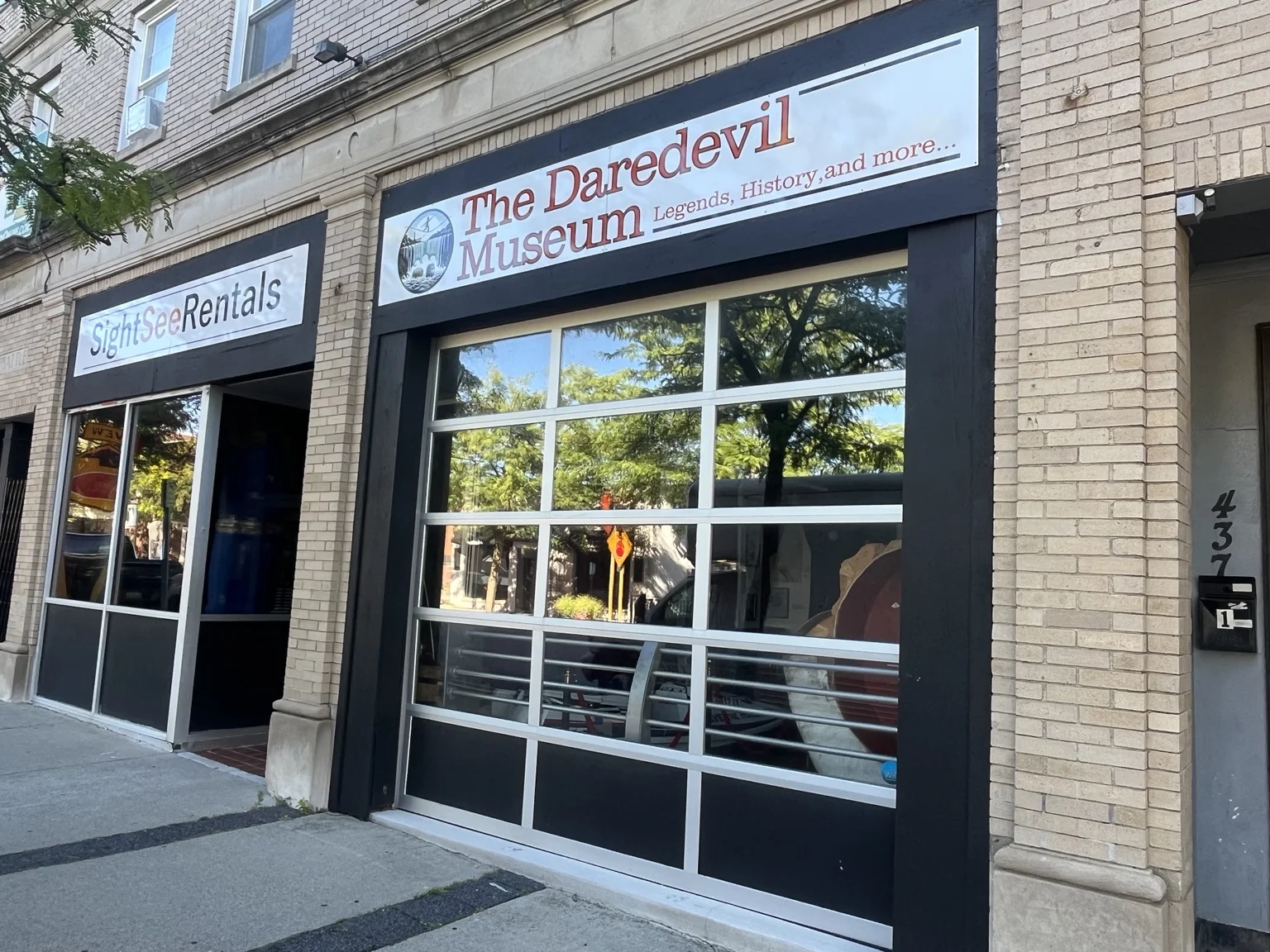 The Daredevil Museum storefront and sign at 435 Third Street, Niagara Falls